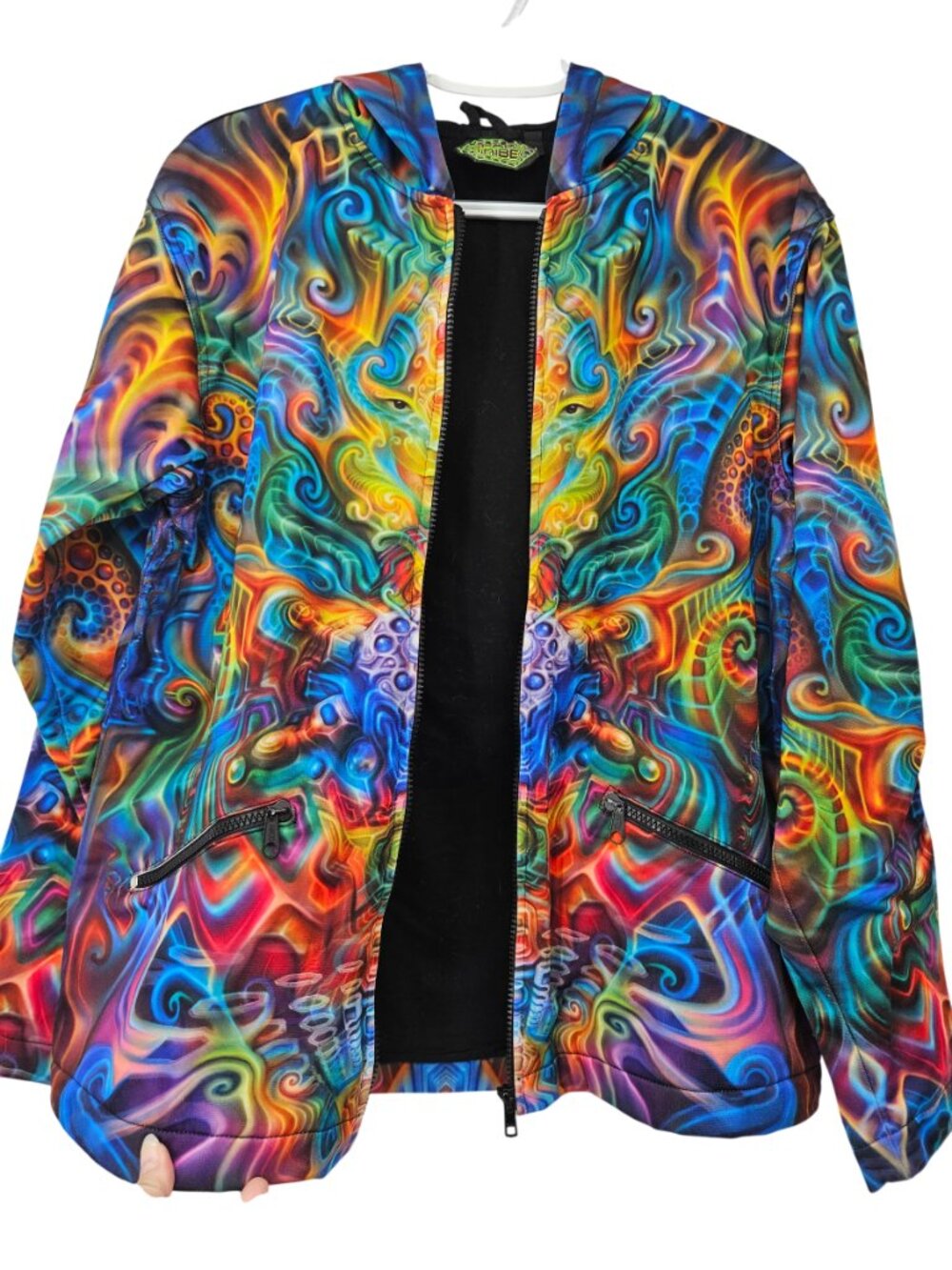 Space Tribe Sublime Hooded Jacket In Holographic Altar Men's Size M Full Zip - Picture 4 of 14